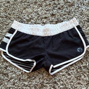 Hurley Women's Black and White Sporty Shorts
